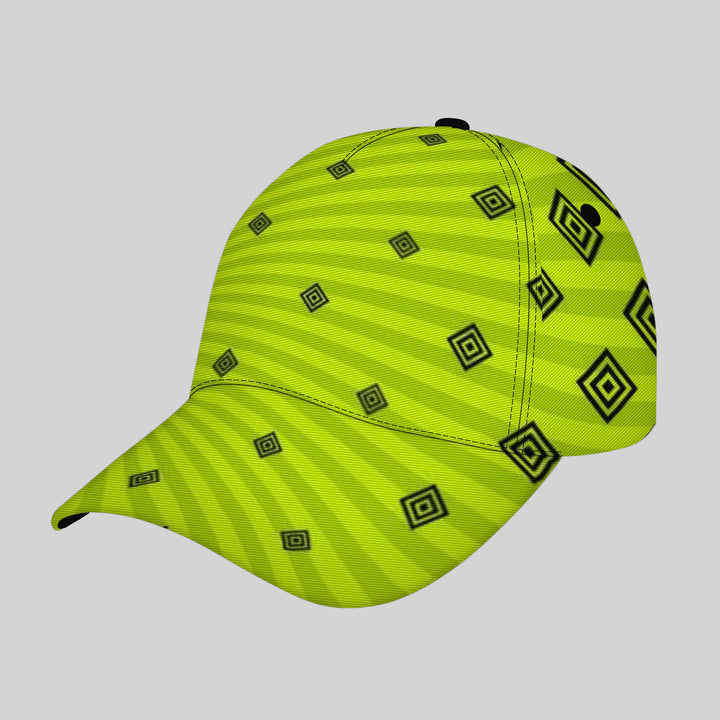 Gorra Snapback Ajustable Ligera con UPF - Verde Limón y Rayas Neon Amarillo para Hombres & Mujeres, Protección al Sol en Exteriores, Playa, Pesca o Casualidad – Gorra Unisex Transpirable de Secado Rápido