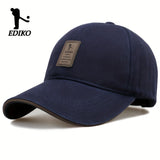 Sombrero ajustable EDIKO - Negro, algodón, tamaño único que se ajusta a la mayoría, cierre ajustable con clic, ideal para golf, exteriores y uso casual, ropa de cabeza para exteriores | Ropa de cabeza ajustable | Ropa de cabeza de algodón