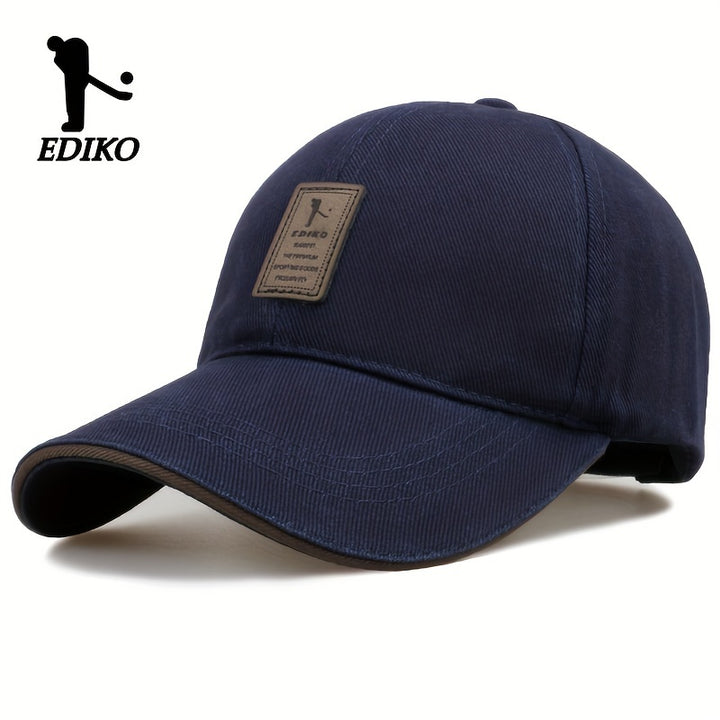 Sombrero ajustable EDIKO - Negro, algodón, tamaño único que se ajusta a la mayoría, cierre ajustable con clic, ideal para golf, exteriores y uso casual, ropa de cabeza para exteriores | Ropa de cabeza ajustable | Ropa de cabeza de algodón