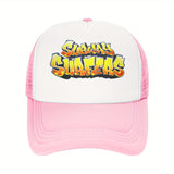 Sombrero de camionero para Subways Surfers unisex - Espalda de malla ajustable, diseño de dibujos animados vibrante, amarillo y blanco, perfecto para el verano, la pesca y las actividades al aire libre, calzado ajustable | Gorra gráfica vibrante | Sombrer