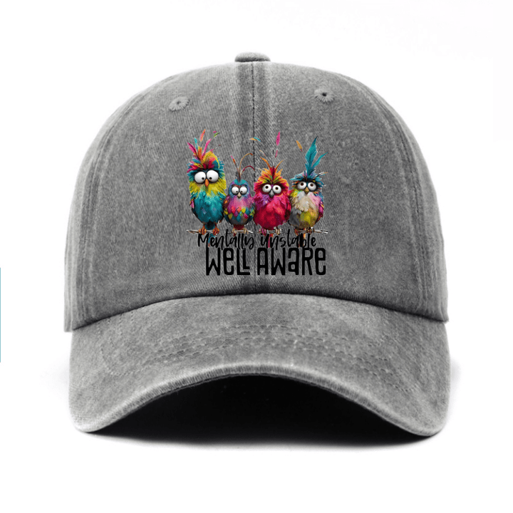 4 Gorras de Béisbol con Estampado Divertido de Pájaros, Gorras Casuales para Primavera/Verano