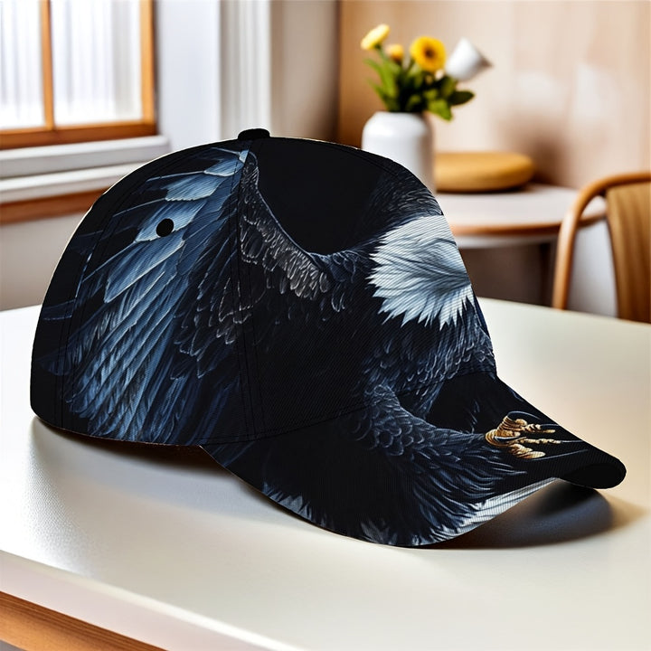 1 Gorra de Béisbol con Águila Majestuosa en Vuelo - Correa Ajustable, Sombrero Ligero Plegable para Deportes al Aire Libre, Senderismo y Casual - Unisex Duckbill para Hombres y Mujeres (Lavable a Máquina) - Diseño Gráfico de Águila Audaz, Equipo de Sender
