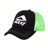 RESTZONE Gorra Unisex de Basquetbol Respirable, Ajustable, con Protección Solar, Panel Frontal y Mesh Trasera, en Negro/Verde Neón/Azul/Blanco, Perfecta para Deportes al Aire Libre, Regalo para Parejas, Día de San Patricio o Gorra de Pescador