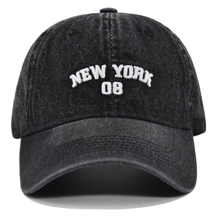 1 Gorra de béisbol de mezclilla New York 09 con estilo de logo de ciudad retro americana | Imprescindible para entusiastas de la moda retro y seguidores del estilo urbano, salidas diarias, atuendos de escena urbana, ajustable, cierre a presión
