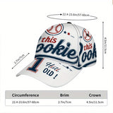 1pc Gorra Ajustable Snapback de Poliéster con Diseño Completo, Estampado Vibrante, Ideal para Deportes, Running y Moda Urbana - Celebración de Cumpleaños Rookie 2D