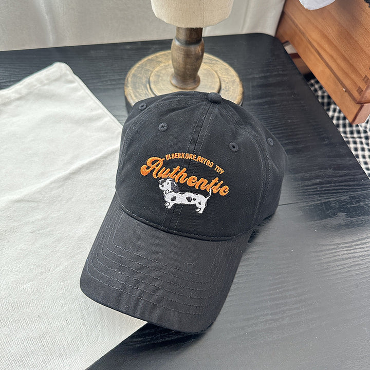 La autenticidad es un sueño para los amantes de los perros - Gorra de béisbol bordada para mujer con diseño de perro, protección solar, ajuste ajustable, material de algodón en beige, marrón, azul marino, rojo, negro, gorra casual | Diseño juguetón | Deta