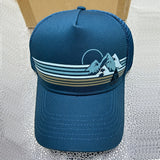 1 gorra de béisbol con bordado de montaña nevada, ajustable con broche, diseño deportivo a rayas azules y blancas, para uso casual, gorra de béisbol ajustable