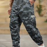 Pantalones Deportivos Casuales para Hombre con Estampado de Camuflaje - Cintura Elástica y Tobilleras Dobles, Ajuste Regular con Múltiples Bolsillos, Lavables en Máquina para Gimnasio, Correr, Atuendo Casual, Tejido No Elástico