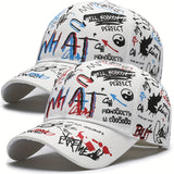Conjunto de dos piezas, gorra de béisbol con sombra solar y diseño de grafiti para usar todo el año, deportes al aire libre, viajes, regalo