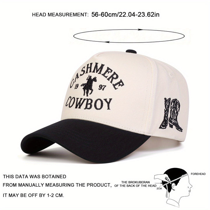 Gorra de béisbol bordada para hombre - ajustable con cierre de clic, ligera, poliéster, protección solar de 5 lados, ideal para salidas de primavera y otoño, vacaciones en la playa y uso casual, gorra de exterior | Gorra de estilo casual | Poliéster