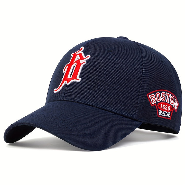 Gorra de Béisbol Ajustable para Hombre con Bordado BOSTON - Ligera, Protectora Solar y Casual para Salidas de Primavera/Otoño, Estilo de Ocio
