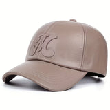 1 gorra de béisbol unisex estilo británico en piel PU, ajustable y transpirable para otoño e invierno