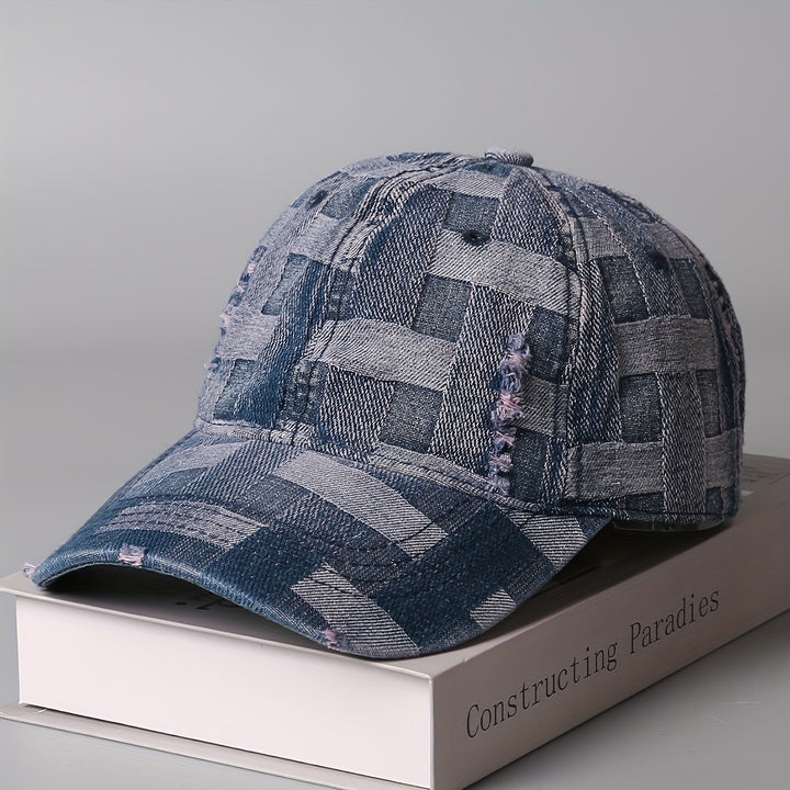 Gorra de Béisbol Tie-Dye para Hombres y Mujeres con Detalles Perforados - Sombrero de Pato Cuadriculado Ligero para Uso Casual al Aire Libre
