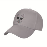 1pc Gorra de Béisbol de Poliéster con Diseño de Cara de West Highland White Terrier, Visera Ajustable y Transpirable para Hombre y Mujer, Sombrero Ligero Y2K de Moda para Parejas, Visor Solar con Ala Curva