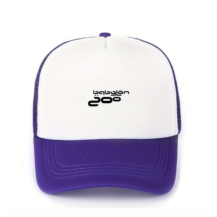 1pc Gorra Lon Zoo Logo Estilo Trucker Blanco y Rosa - Malla Transpirable, Ajuste Perfecto Unisex para Hombres y Mujeres, Streetwear, Pesca, Reuniones Sociales, Año Nuevo Chino - Gorra de Poliéster Duradera para Exteriores