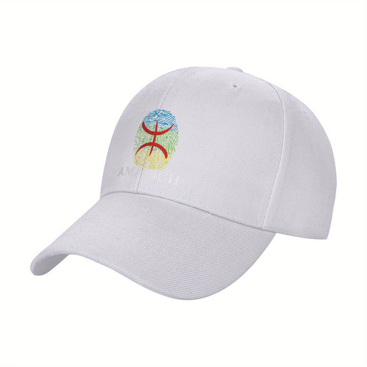 1 pieza de gorra de béisbol de poliéster con huella dactilar Amazigh, gorra de golf ajustable y transpirable, visera de moda con borde curvo para hombres y mujeres, gorra de sol ligera y casual Y2K, visera de sol Ha.