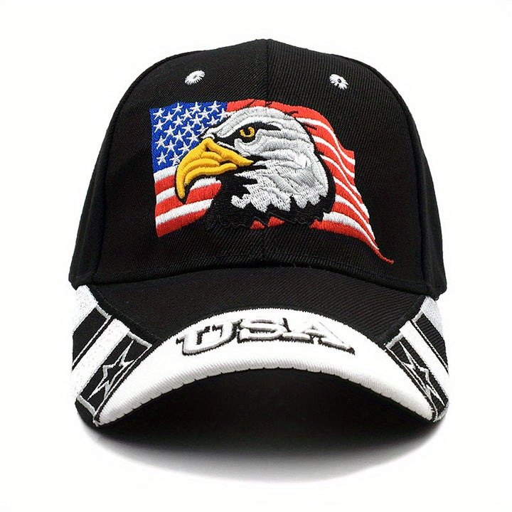 Gorra de Béisbol Bordada con Águila Patriótica y Bandera Americana - Gorra Snapback Ajustable para Protección Solar en Deportes al Aire Libre, Uso Casual (/Blanco/Azul/Verde), Gorra de Béisbol Duradera