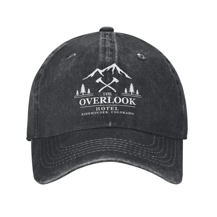 1pieza El Sombrero de Béisbol del Hotel Overlook - Denim Desgastado Snapback para Hombres y Mujeres, Estilo Deportivo, Suave y Estructurado, Perfecto para Entrenamientos al Aire Libre, Gorra de Vestir Casual | Diseño de Gorra Estructurada | Gorra de Denim