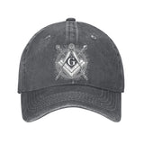 Gorra de Béisbol Masónica Ajustable de Algodón Ligero con Emblema de Brújula y Triángulo, Visera Curva para Hombres y Mujeres, Casual Unisex al Aire Libre, Diseño Único del Logo, Tela Transpirable