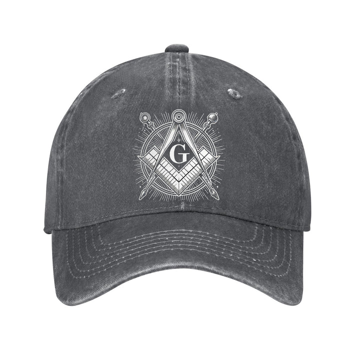 Gorra de Béisbol Masónica Ajustable de Algodón Ligero con Emblema de Brújula y Triángulo, Visera Curva para Hombres y Mujeres, Casual Unisex al Aire Libre, Diseño Único del Logo, Tela Transpirable