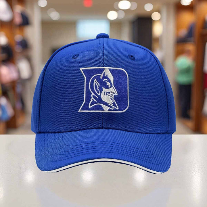 Sombrero de camionero ajustable para hombres de la Universidad de Duke - Ligero y transpirable, con diseño de cara de Diablo Azul, diseño negro y blanco, perfecto para deportes al aire libre y uso casual, accesorio de cabeza casual | Accesorio de cabeza a
