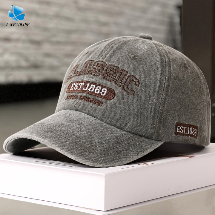 Gorra de Béisbol Estilo Coreano con Bordado para Parejas, Sombrero Duckbill Unisex Desgastado y Protección Solar para Primavera/Otoño