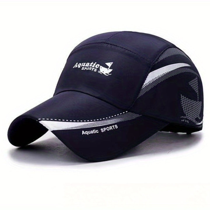 Gorras de béisbol ligeras y de secado rápido - Estilo de barco de vela, espalda de malla transpirable, ajuste ajustable para deportes al aire libre, pesca, senderismo y caminatas urbanas (blanco y azul marino)