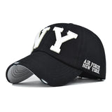 Gorra de béisbol con letra NY y bordado de dibujos animados - Cierre ajustable con visera, gorro ligero y transpirable para deportes al aire libre, gimnasio y uso casual - Gorra unisex para todas las estaciones con logo de NY (regalo ideal para hombres...