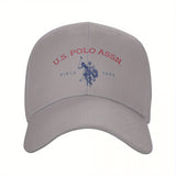 Gorra de béisbol ajustable U.S. Polo Assn. Since 1890, con protección solar, estilo deportivo clásico, 1 unidad en poliéster blanco con estampado rojo y azul, ideal para actividades al aire libre, regalo perfecto para hombres y mujeres
