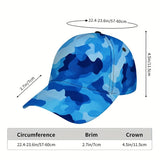 1 Gorra de béisbol de camuflaje azul - Sombrero ajustable con visera de pico de pato, ligero y transpirable, lavable a máquina, corte clásico para hombres y mujeres, perfecto para actividades al aire libre, pesca y uso casual, sombrero para exteriores | S