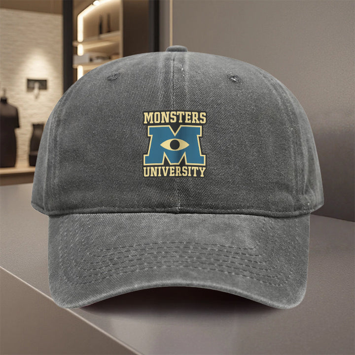 1 gorra ajustable Snapback de Monsters University con logo de Mike y Sulley - Diseño ligero de poliéster similar a Mike Wazowski y Sulley, gorra unisex para todas las estaciones, fiestas temáticas, deportes y actividades al aire libre (inspirada oficialme
