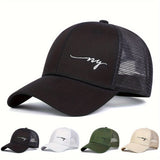 1pc Gorra de Béisbol NY para Hombre - Ajustable con Malla en la Parte Trasera, Diseño Transpirable, Protección Solar, Sombrero Casual para Viajes de Primavera y Otoño, Fiestas en la Playa y Actividades al Aire Libre (Negro, Blanco, Verde, Beige)
