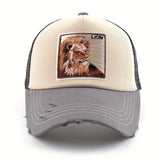 2 Piezas Gorras de Béisbol para Hombres y Mujeres con Parche Bordado, Gorra Trucker Ajustable con Malla y Diseño Animal, Gorros Snapback para Hombre y Mujer