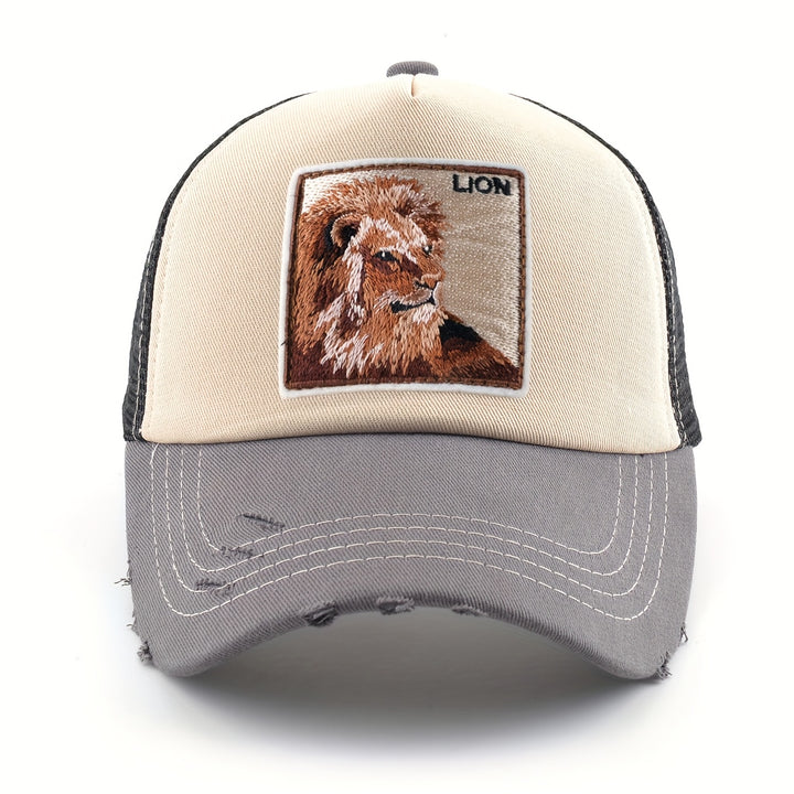 2 Piezas Gorras de Béisbol para Hombres y Mujeres con Parche Bordado, Gorra Trucker Ajustable con Malla y Diseño Animal, Gorros Snapback para Hombre y Mujer