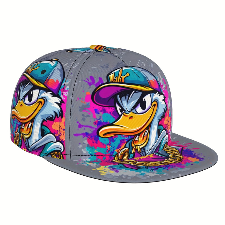 Gorra de béisbol ajustable unisex con diseño de pato de graffiti vibrante, ligera 100% poliéster, lavable a máquina, gorra plana para hombres y mujeres, regalo perfecto para el Día del Padre, Día de la Madre, playa y uso casual