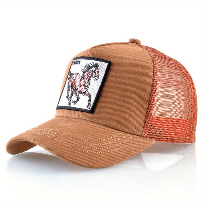 Gorra de béisbol con bordado de caballo unisex, sombrero transpirable, opción ideal para regalos