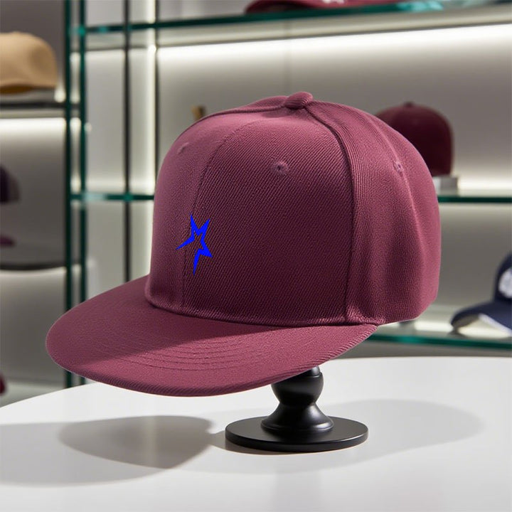 1 gorra ajustable Snapback con estrella azul - Poliéster ligero, blanca con logo de estrella azul, visera ancha y curva, lavable en máquina para uso casual, regreso al colegio, graduación o atuendo casual (). Accesorio elegante