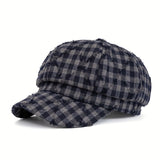 Gorra estilo newsboy vintage para adolescentes, ligera, de cuadros, ideal para otoño/invierno, perfecta para la escuela y uso casual