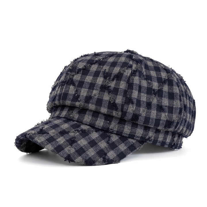 Gorra estilo newsboy vintage para adolescentes, ligera, de cuadros, ideal para otoño/invierno, perfecta para la escuela y uso casual