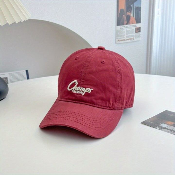 Gorra de béisbol unisex con bordado de letras estilo coreano, ideal para primavera-verano
