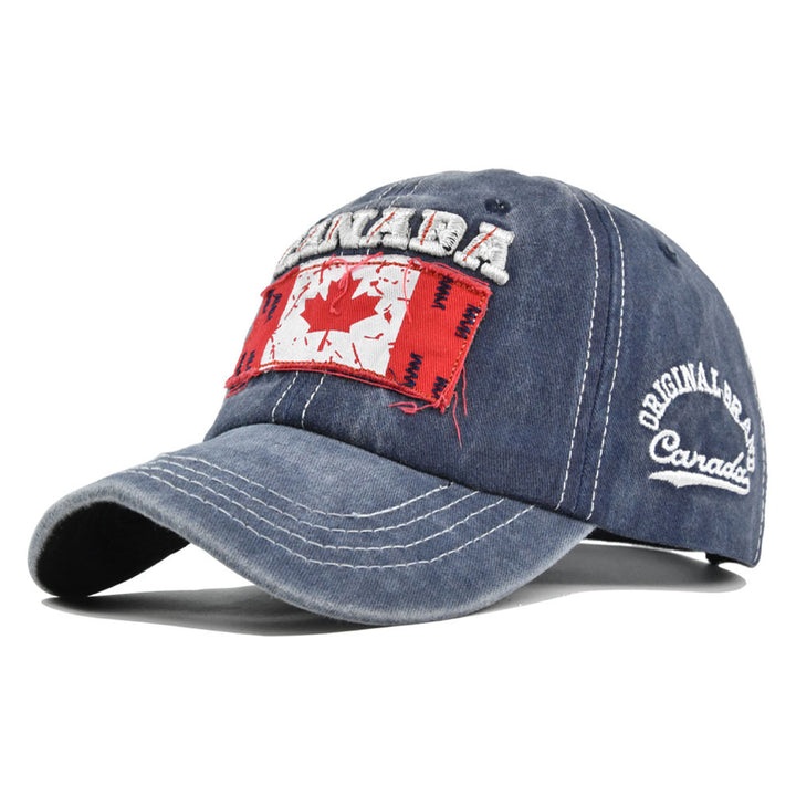 Gorra de Béisbol Bordada con Bandera Canadiense y Parche Perforado - Ajustable con Snapback, Ideal para Streetwear, Trajes de Navidad y Cultura Canadiense (Diseño Bordado)