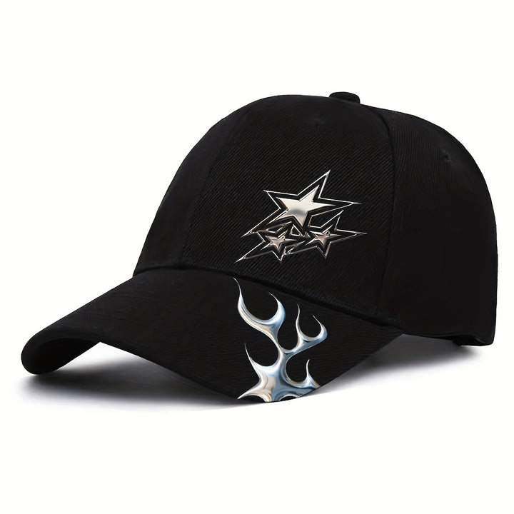 1pc Gorra Unisex Estilo Futurista Y2K Plateada, Sombrero de Béisbol con Visera Curva para Deportes al Aire Libre, Gorra Ajustable