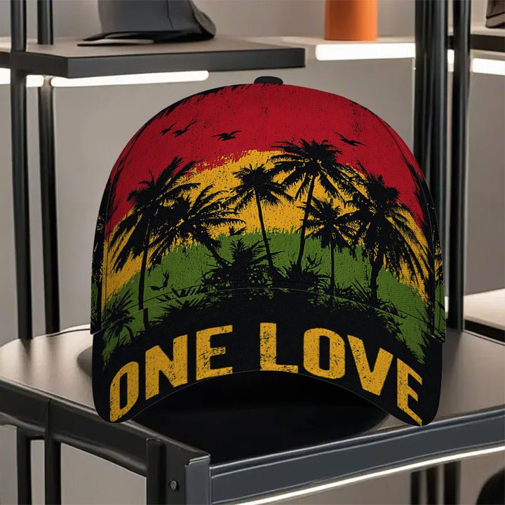 1 gorra de béisbol ajustable de poliéster con diseño vibrante de armonía reggae tropical 2D, ideal para correr, deportes y moda urbana, Sombreros para Exteriores,Ropa Casual,Estilo Funky,Tela Transpirable,Amantes del Streetwear,Individuos a la Vanguardia