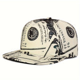 Impresión completa Dólar Gorra de béisbol de alta calidad para mujer Gorra de béisbol Hip Hop Gorra de visera plana Gorra de visera de sol de moda para hombre