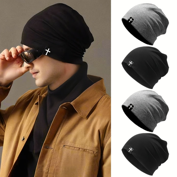 Gorro de punto transpirable para hombres y mujeres, absorbe sudor, a prueba de viento, con diseño cruzado, ideal para deportes y uso diario, lavable a mano, estilo retro