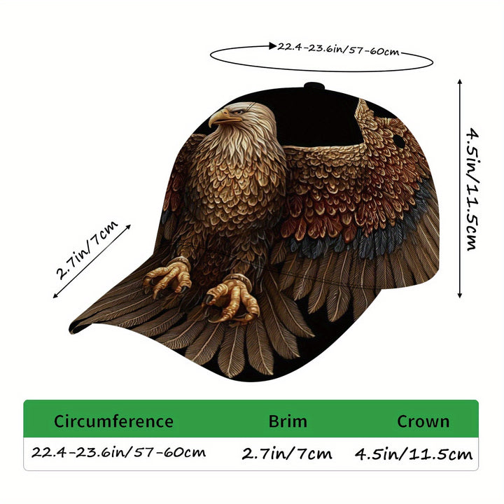 1 gorra de béisbol con alas de águila real - Diseño de alas abiertas, ajustable y ligero, para hombres y mujeres, ideal para correr al aire libre, hacer senderismo, fiestas, lavable en máquina, regalo ideal para deportes y ropa casual, accesorio de fiesta