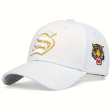 Gorra de Béisbol Ajustable para Hombre con Bordado de Tigre - Ligera, Protectora Solar, Sombrero Casual para Salidas de Primavera y Otoño