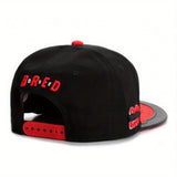 Gorra de basquetbol LEGEND Snapback - negra con brim roja, poliéster respirable, ajustable para adultos, ideal para actividades al aire libre en año nuevo, gorra deportiva|aspecto deportivo|gorra de poliéster