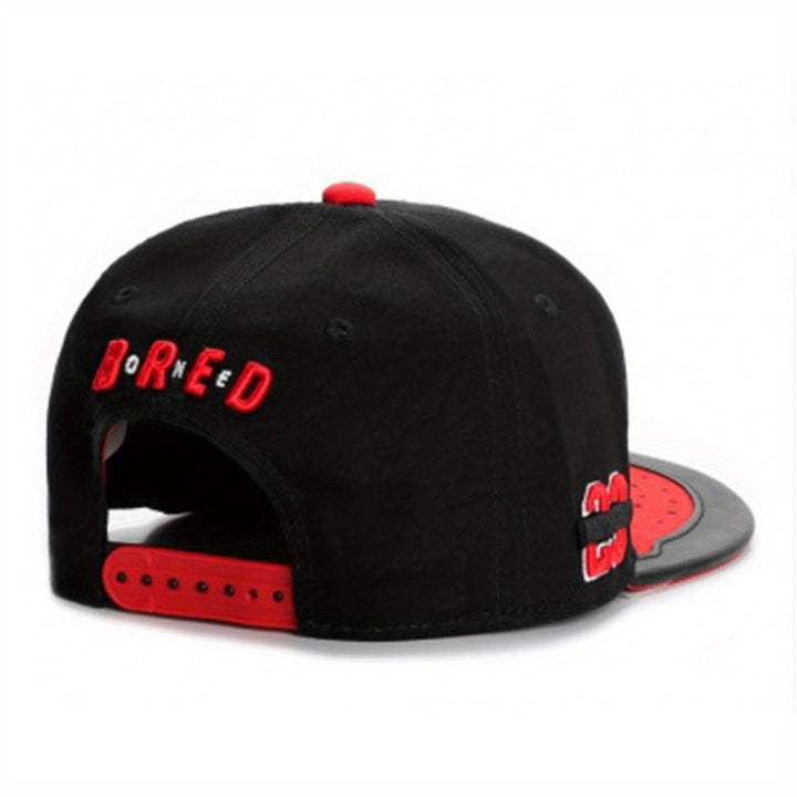 Gorra de basquetbol LEGEND Snapback - negra con brim roja, poliéster respirable, ajustable para adultos, ideal para actividades al aire libre en año nuevo, gorra deportiva|aspecto deportivo|gorra de poliéster