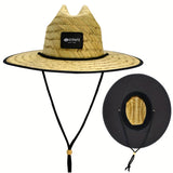 Sombrero de paja para mujer OIERNFE, ala ancha, transpirable y con protección, gorra para playa y deportes al aire libre, barbiquejo ajustable, estampados vibrantes, accesorio para campamento de verano | Sombrero de ala ancha | Gorra de protección solar